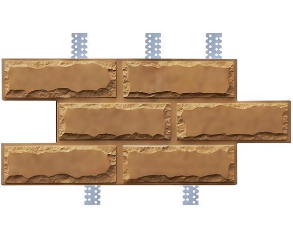 Сайдинг «Ростовский камень, большой» с оцинкованными закладными